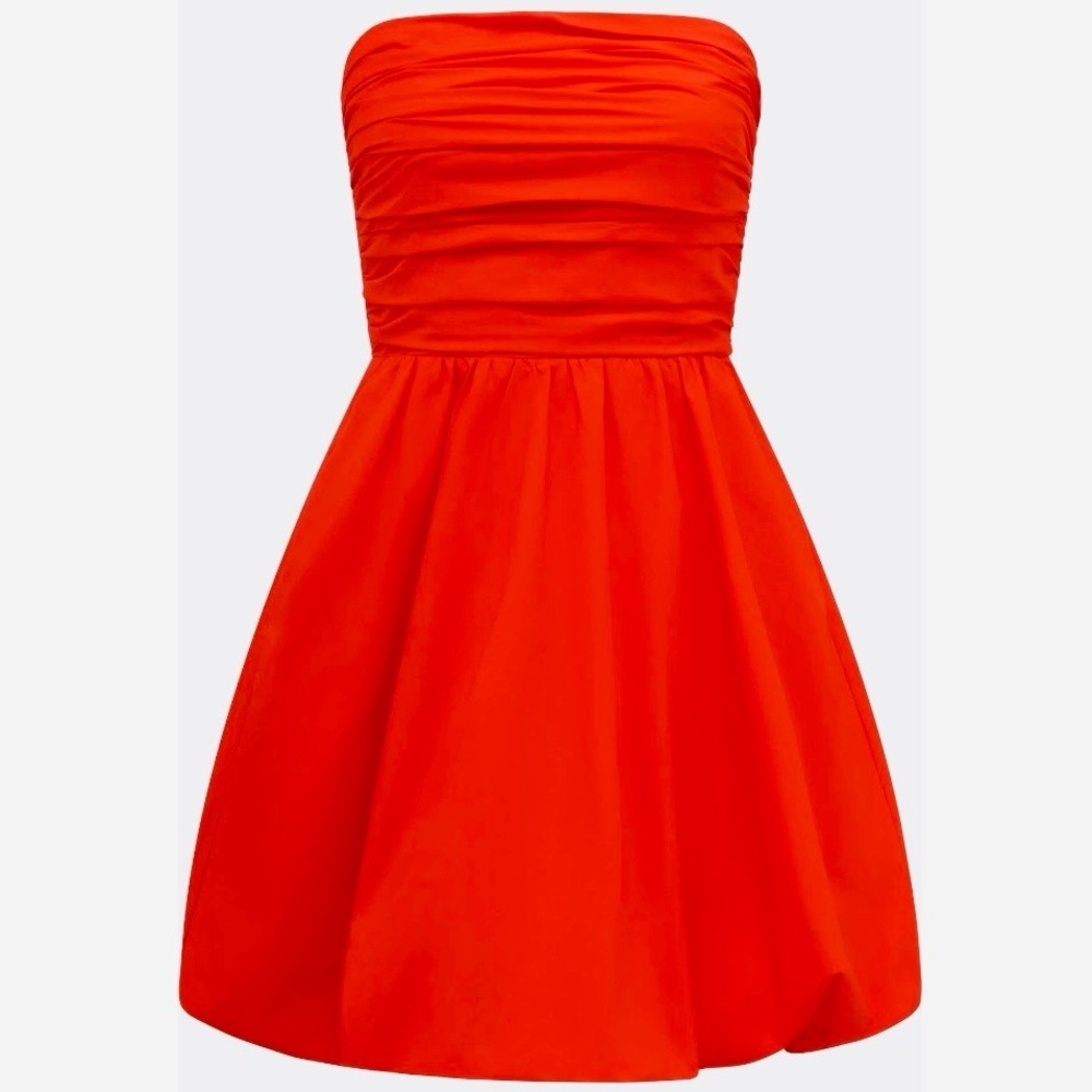 Ever New Phoebe Strapless Bubble Hem Dress Flame Scarlet Red Size 6 NWT Pockets - Picture 4 of 10